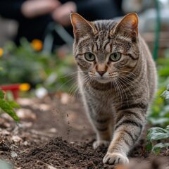 Le chat du voisin fait ses crottes dans mon jardin, comment éviter cela ?