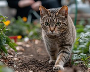 Le chat du voisin fait ses crottes dans mon jardin, comment éviter cela ?
